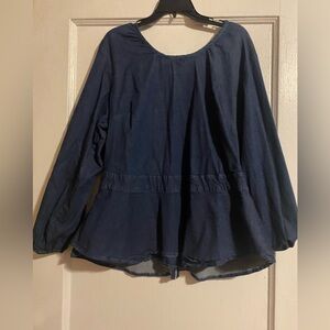 Denim shirt  zipper in the back is working light weight